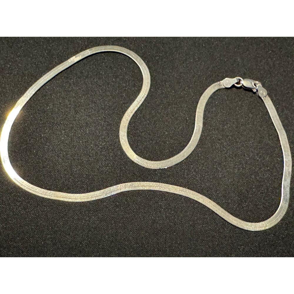 925 Italy Sterling Silver 15in Signed D Snake Chain Necklace - Picture 2 of 5